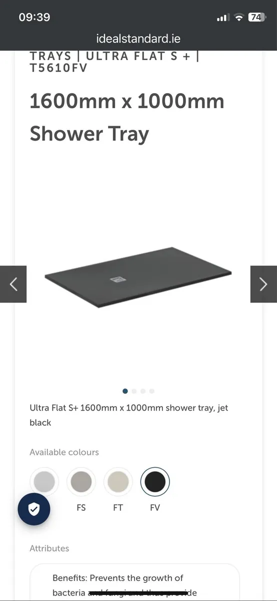 Black shower Tray - Image 1
