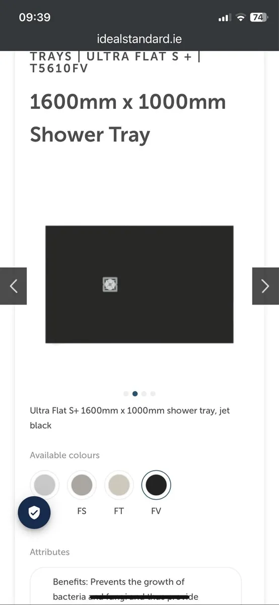 Black shower Tray - Image 2