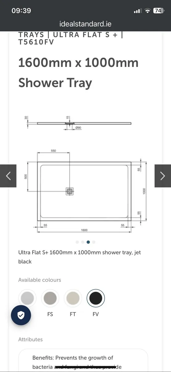 Black shower Tray - Image 3