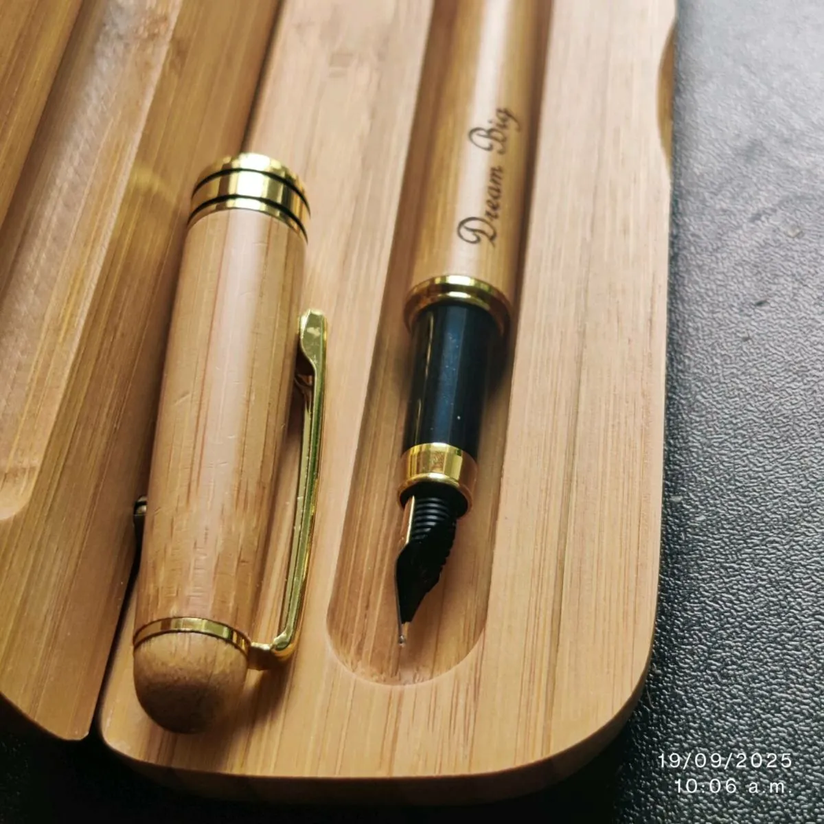 Personalized Bamboo Pen with Engraved Case - Image 2