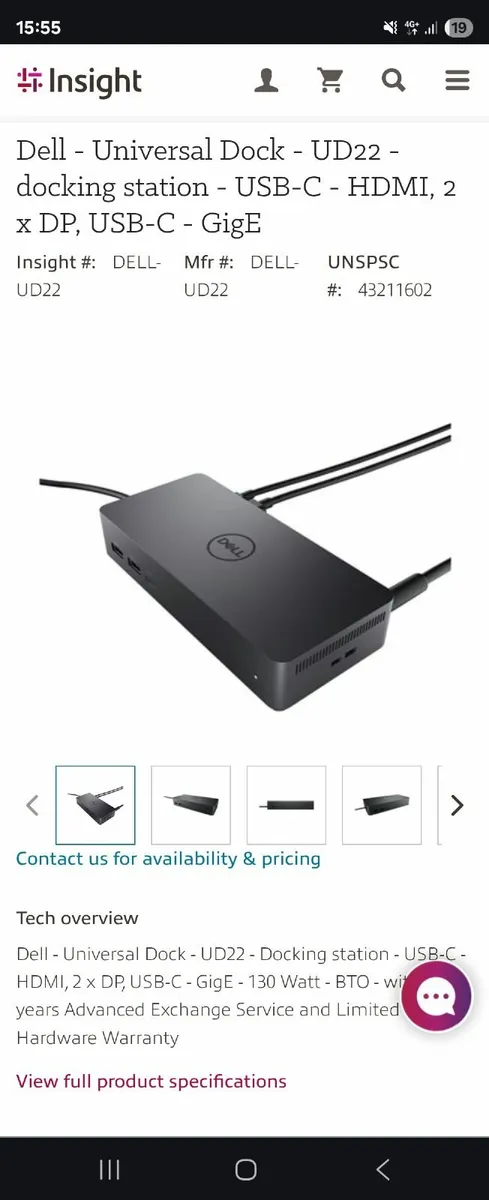 Dell Universal Dock UD22 . Brand New, Sealed - Image 1