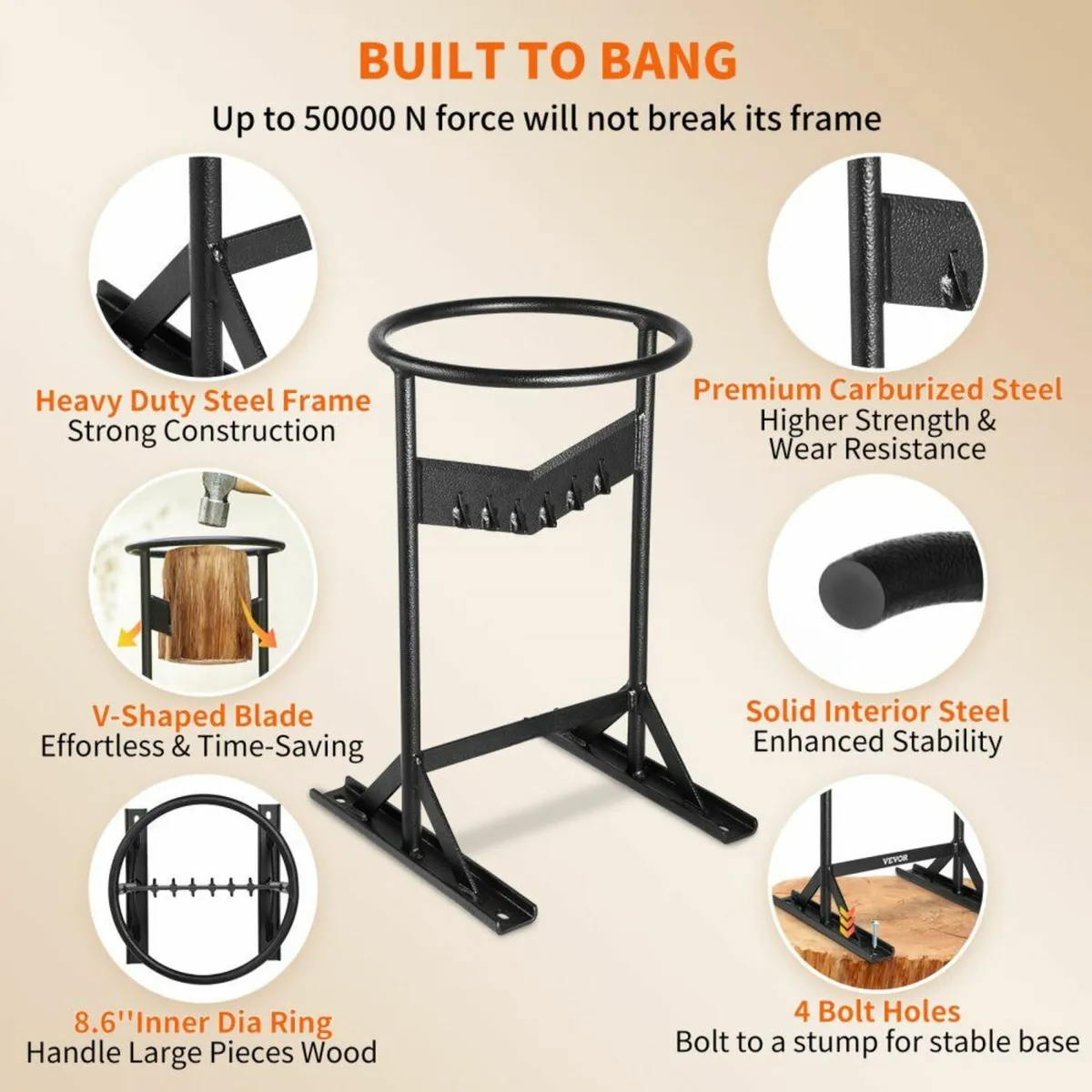 Wood Splitter, XL Log Splitter for 8.6" Dia. Wood - Image 2