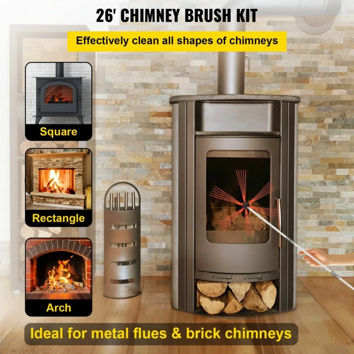Flexible Chimney Cleaning Rods, 26FT Chimney Sweep - Image 3