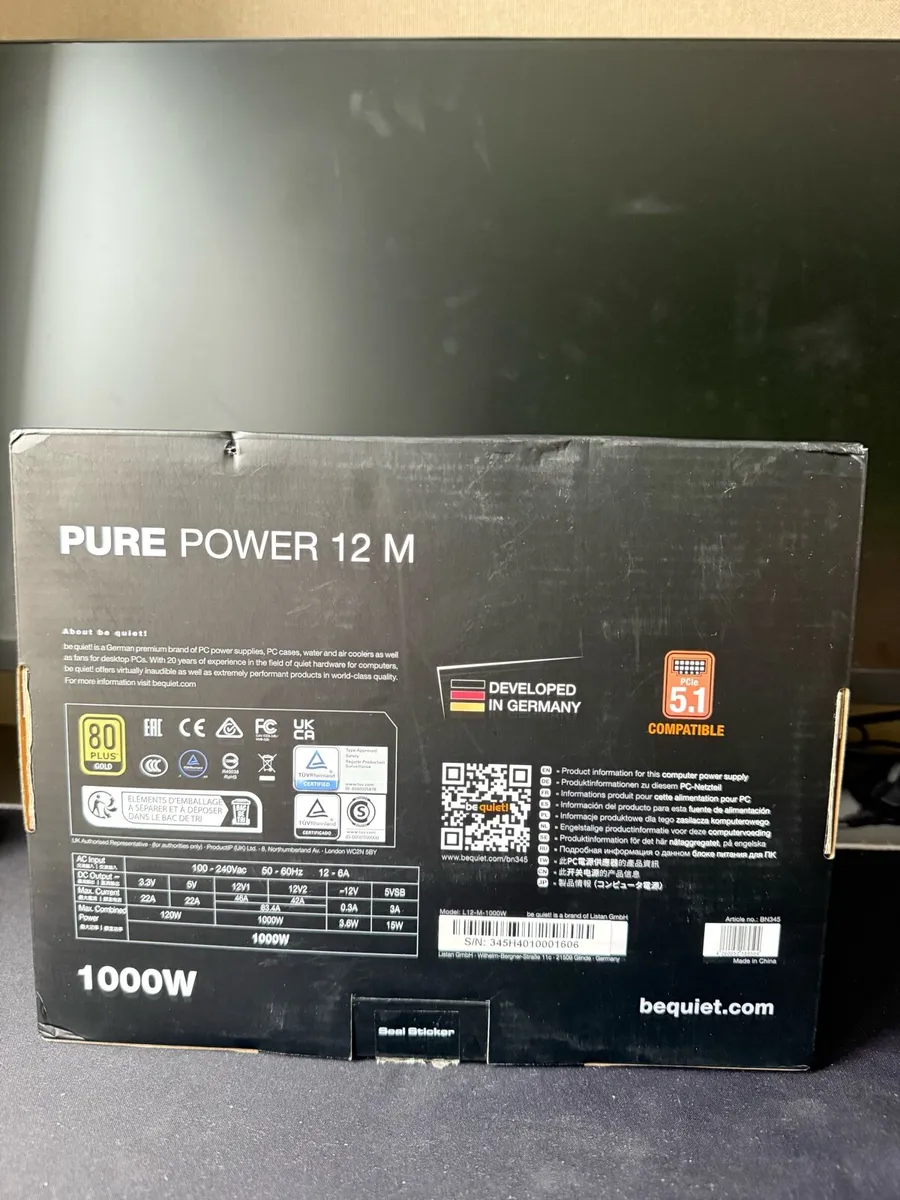 BeQuiet Pure Power 12m 1000w, Computer PSU - Image 3