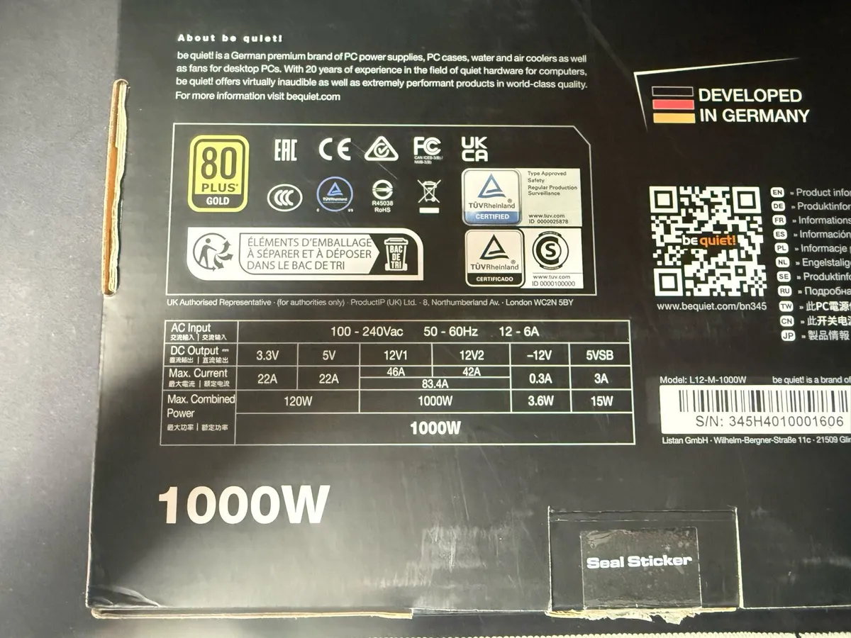 BeQuiet Pure Power 12m 1000w, Computer PSU - Image 4