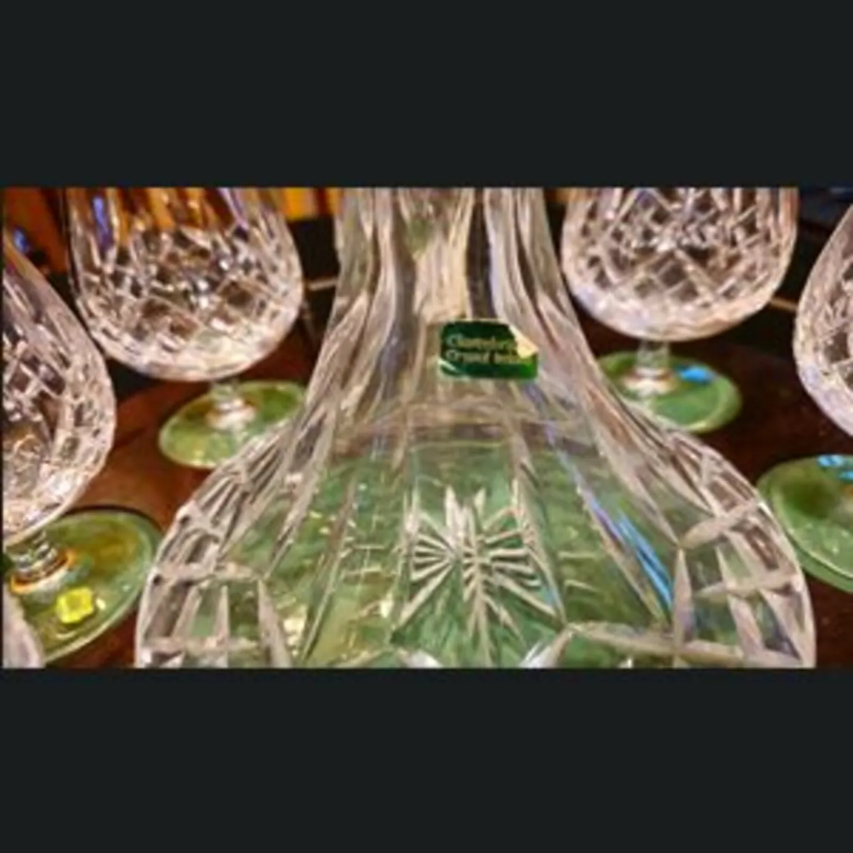 Clarinbridge Crystal Brandy Set.  6 Glasses + Deca - Image 4