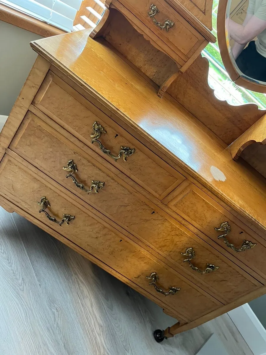 Antique Maple wardrobe and Dressing table - Image 2