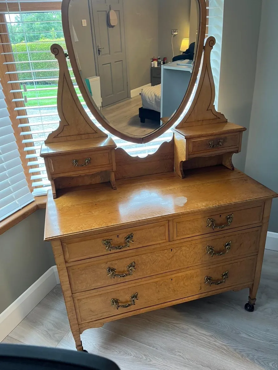 Antique Maple wardrobe and Dressing table - Image 4