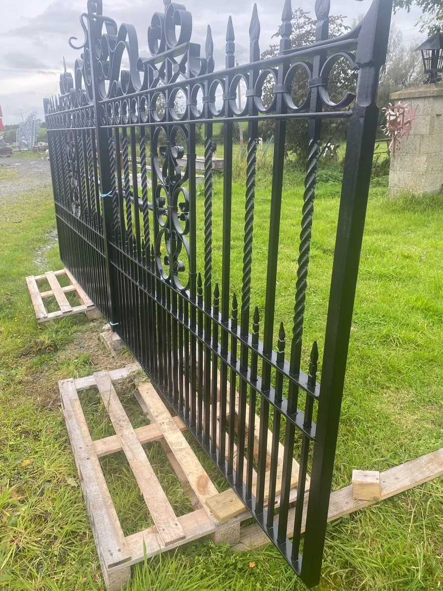 14’ wrought iron entrance gates - Image 2