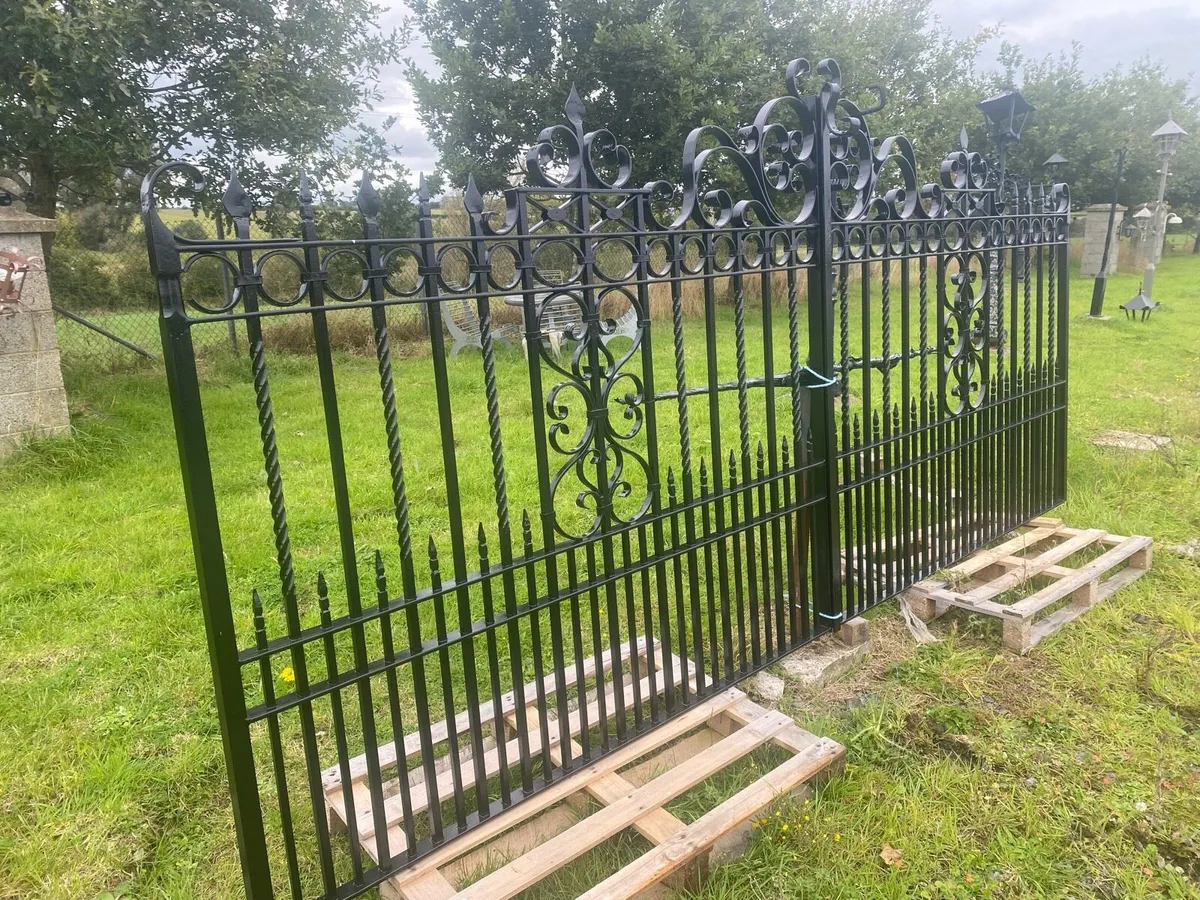 14’ wrought iron entrance gates - Image 1