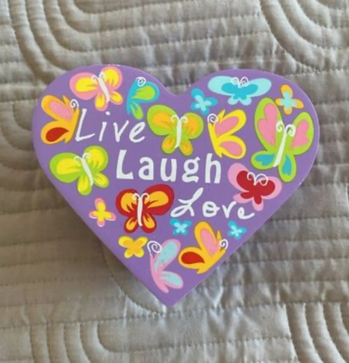 Beautiful ornate small jewellery box - Live Laugh - Image 2