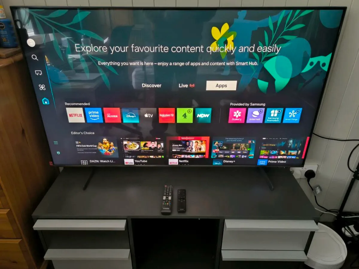 Samsung 55" QLED TV + Stand - Image 1