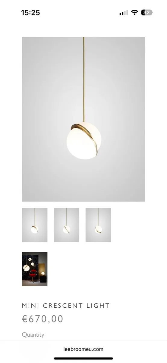Lee Brown mini crescent light fitting - Image 2