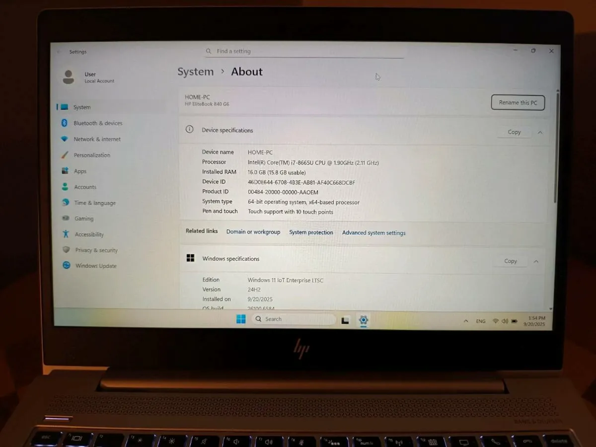 HP EliteBook 840 G6 – i7/16/256 fullHD Touchscreen - Image 2