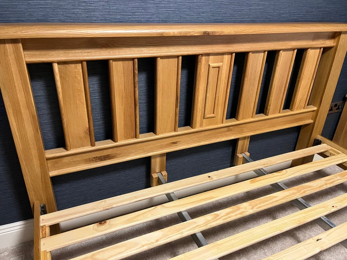 Beautiful Oak Super King Bed frame - Image 1