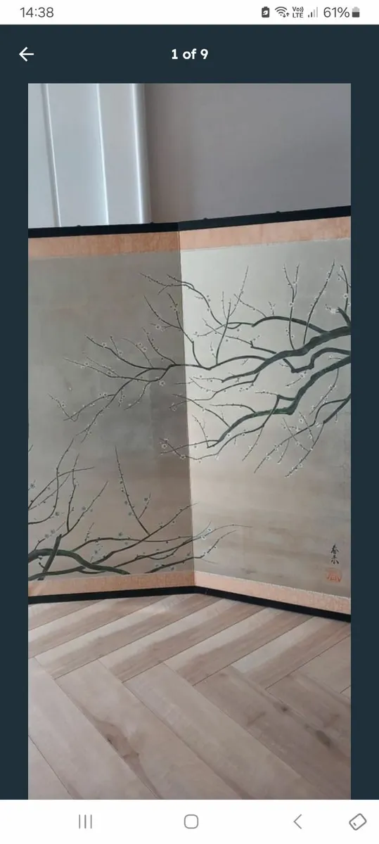 Vintage Japanese panelled silk screen - Image 1