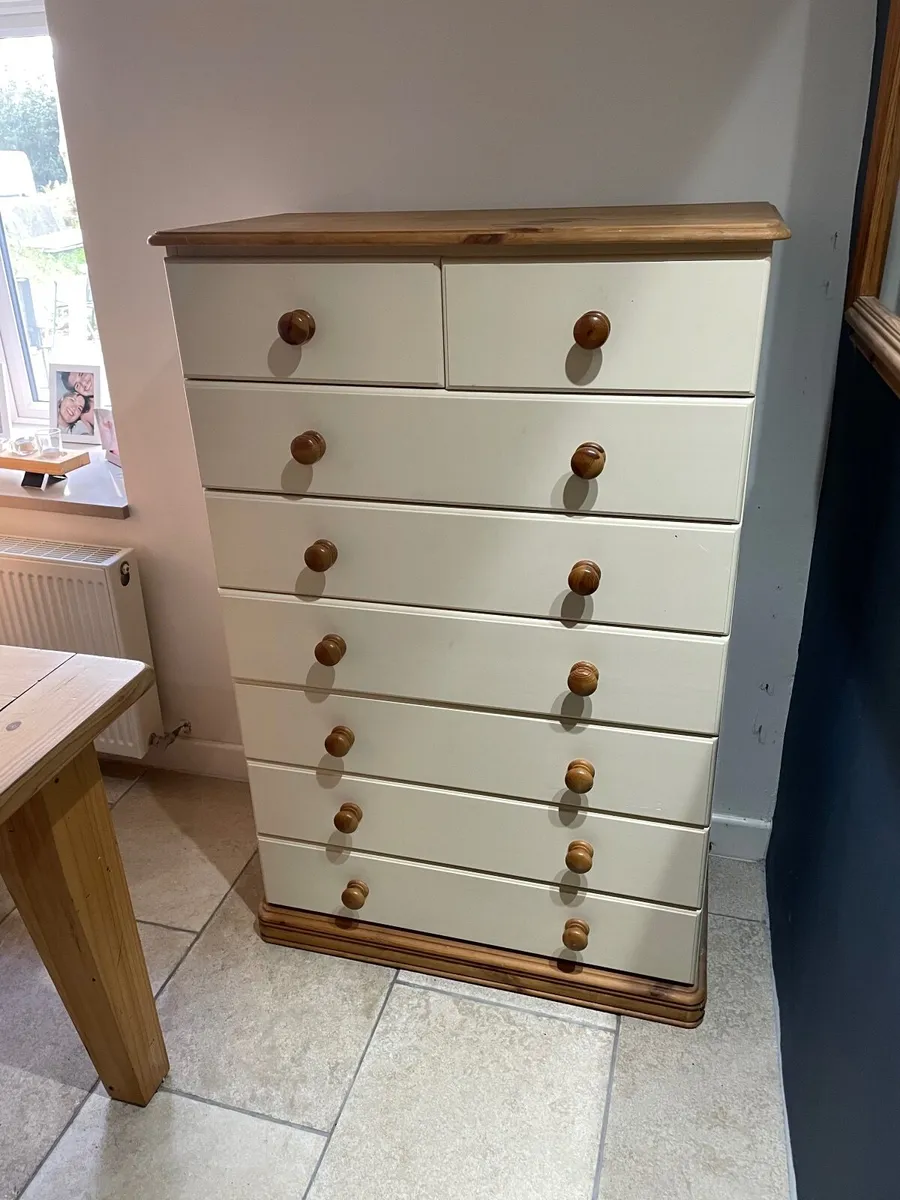 Tall boy style 8 draw cupboard - Image 2