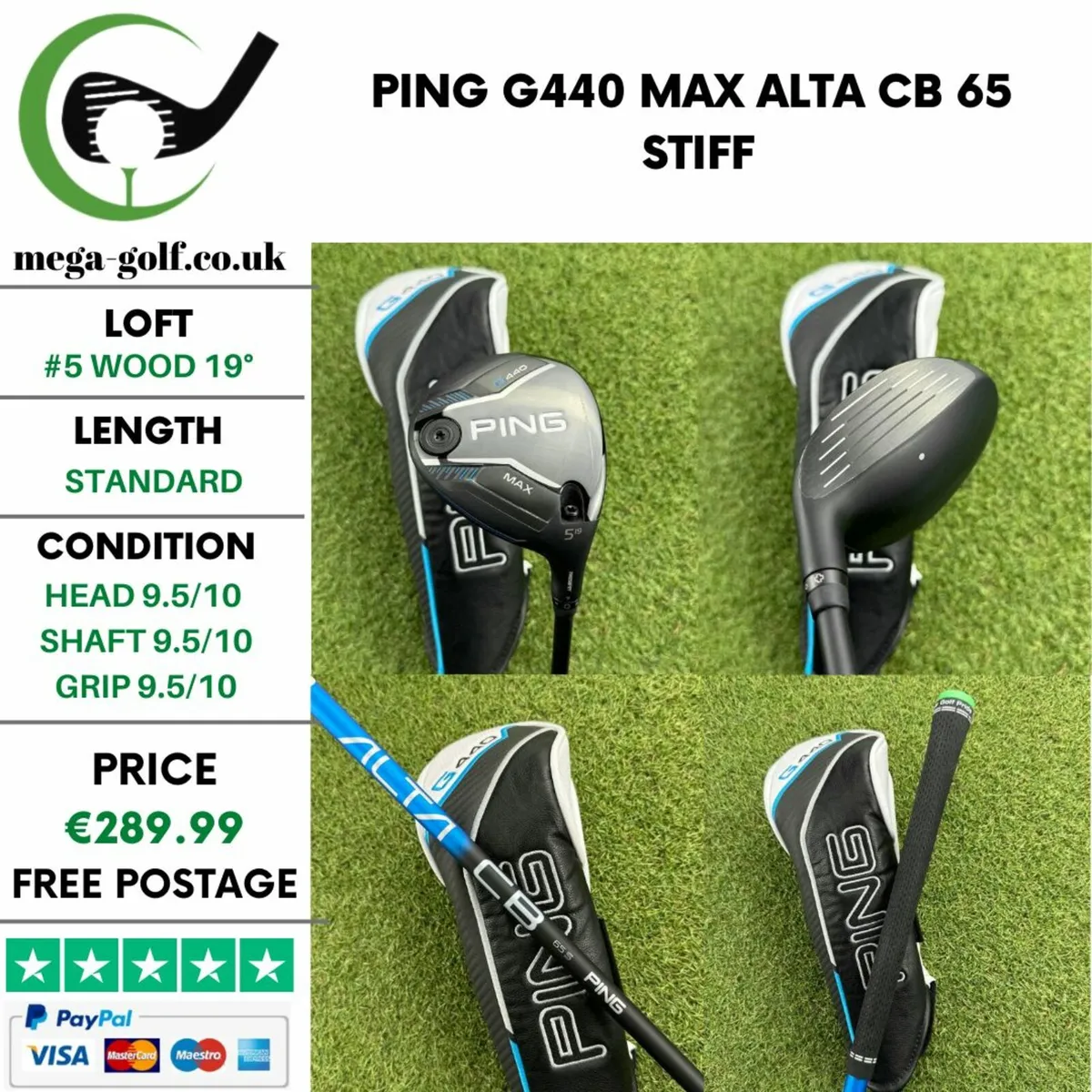 Ping G440 Max #5 Wood 19° / Alta Cb 65 Stiff - Image 1