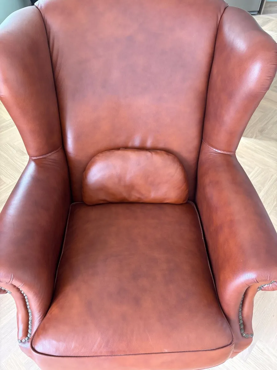 Brown leather armchair - Image 2