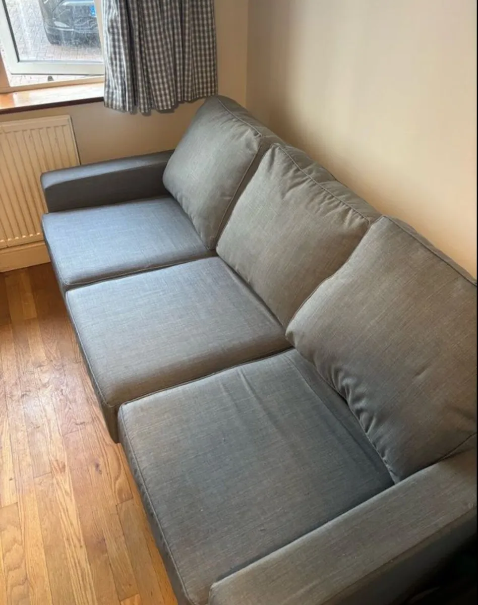 3 Seater Sofa / Modular Couch - Grey Fabric - Image 1