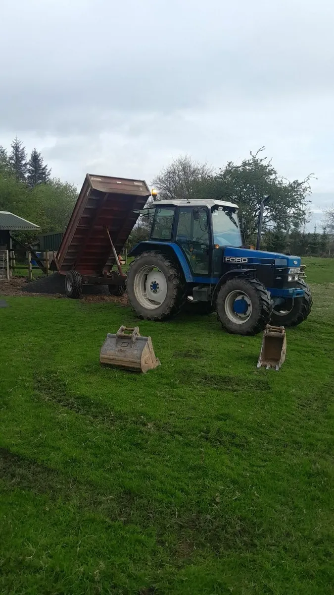 Mini digger and tractor+tipping trailer for hire - Image 2