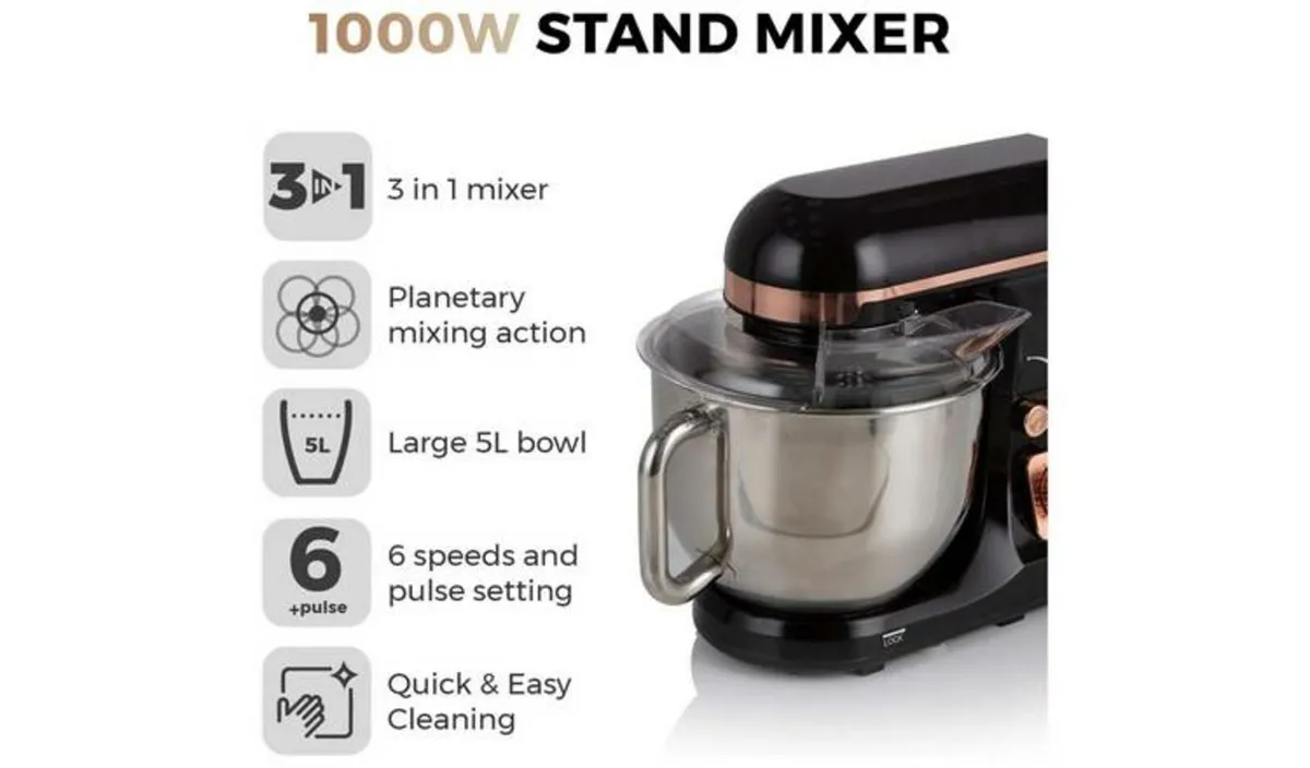 Food Mixer, Tower Cavaletto Stand Mixer – Black & - Image 2