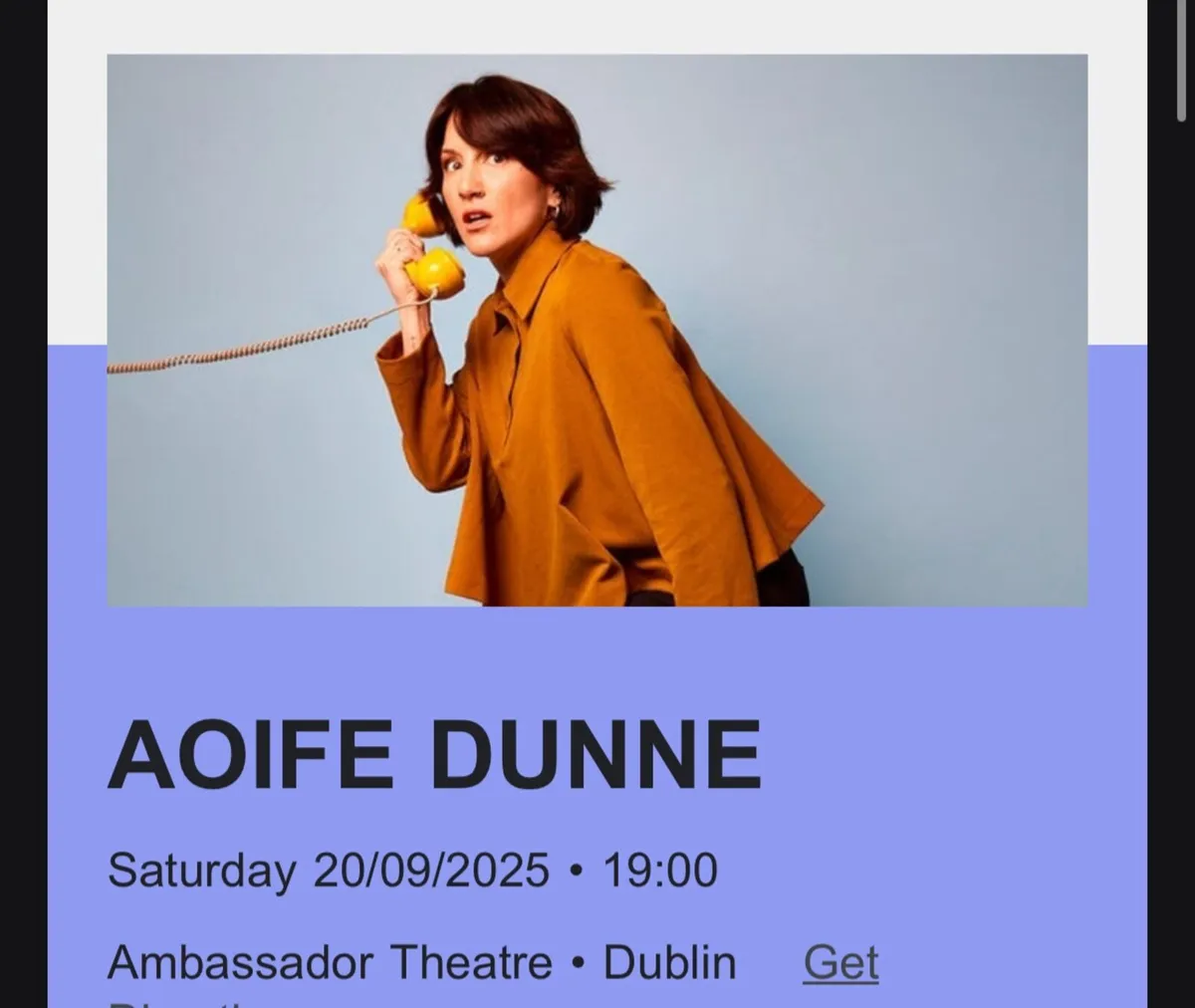 20.09.2025 Dublin Tickets to Aoife Dunne
