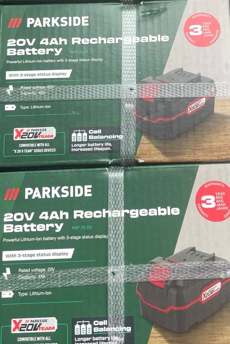 2x Parkside 20V 4Ah Rechargeable Battery Brand New