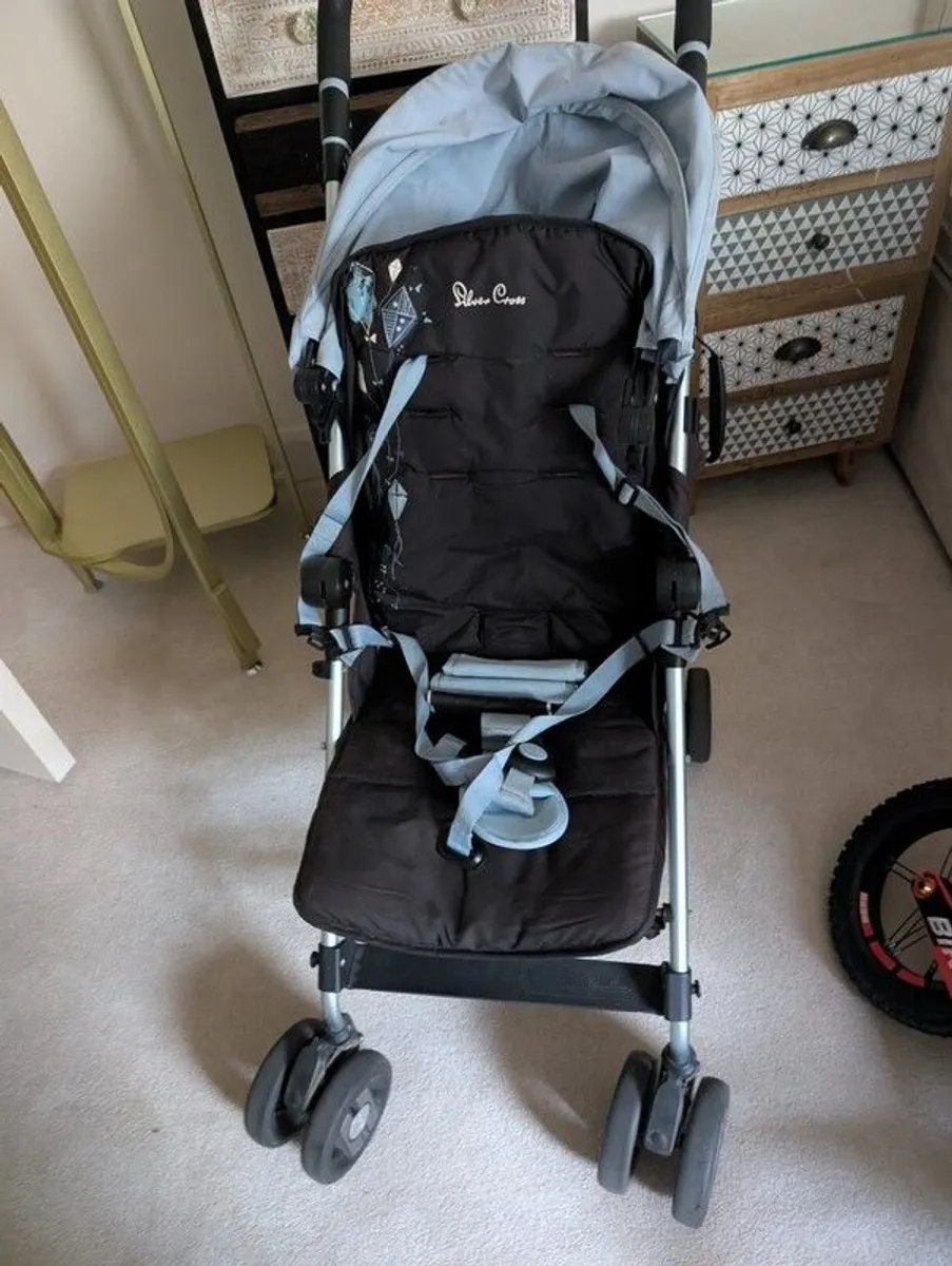 silver cross pop star blue pushchair - Image 1