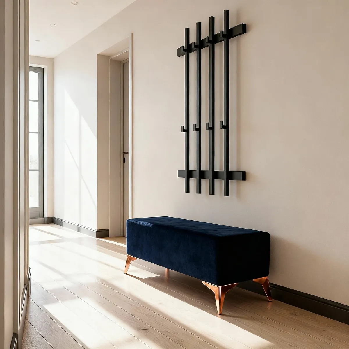 Loft Wall Coat Rack with Slats 40x100 cm, - Image 4