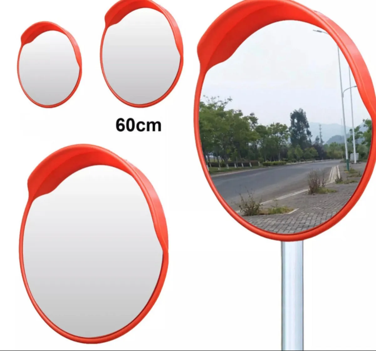 60cm Driveway Convex Curved Traffic Safety Mirror - Image 1