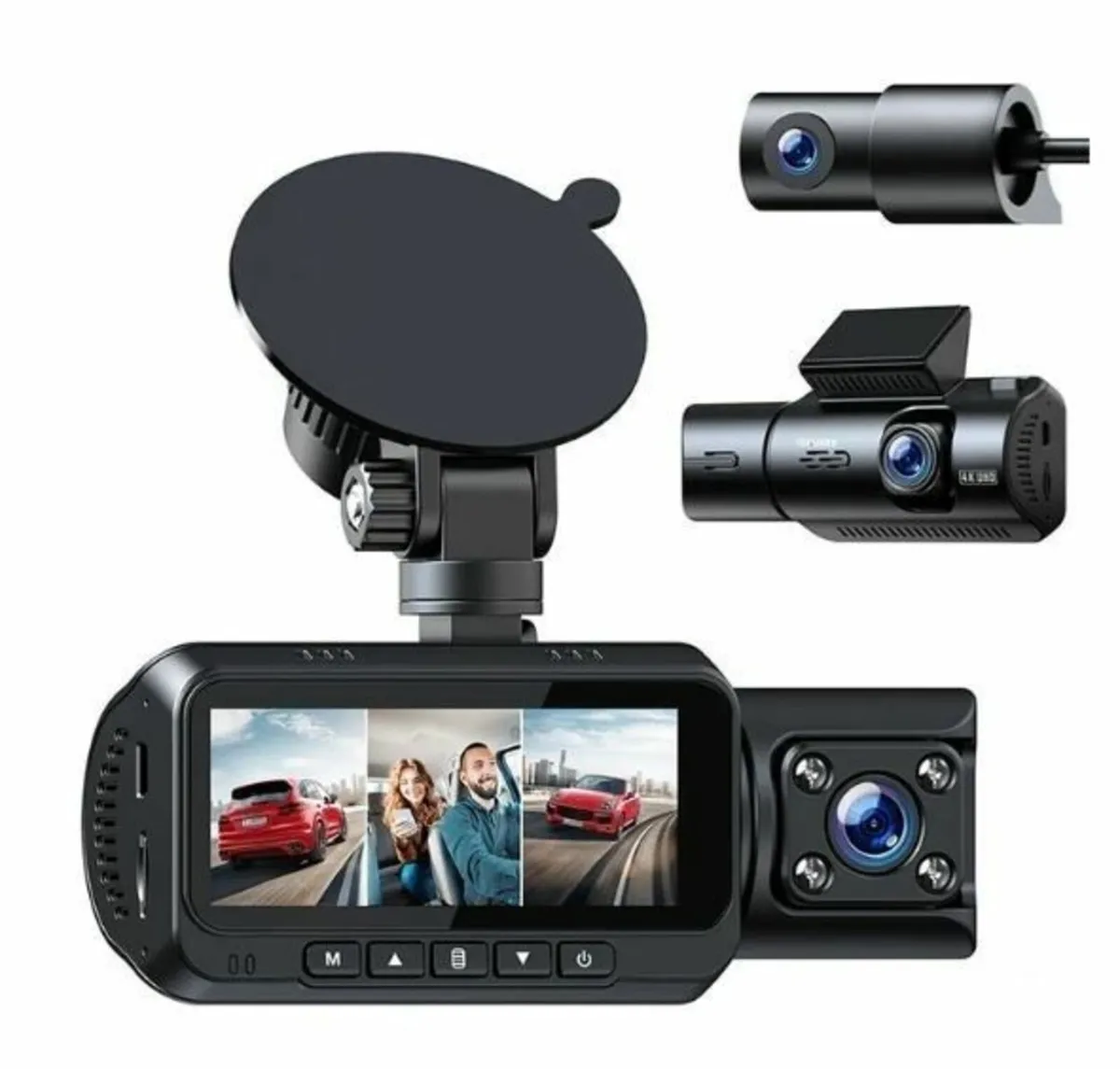 4K GPS 3 Way Triple Car Dash Cam. - Image 1