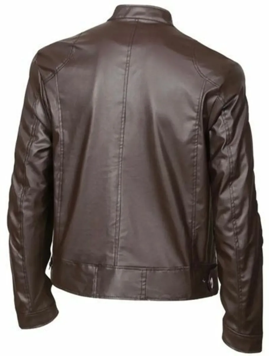 Men leather jacket L-size. - Image 3
