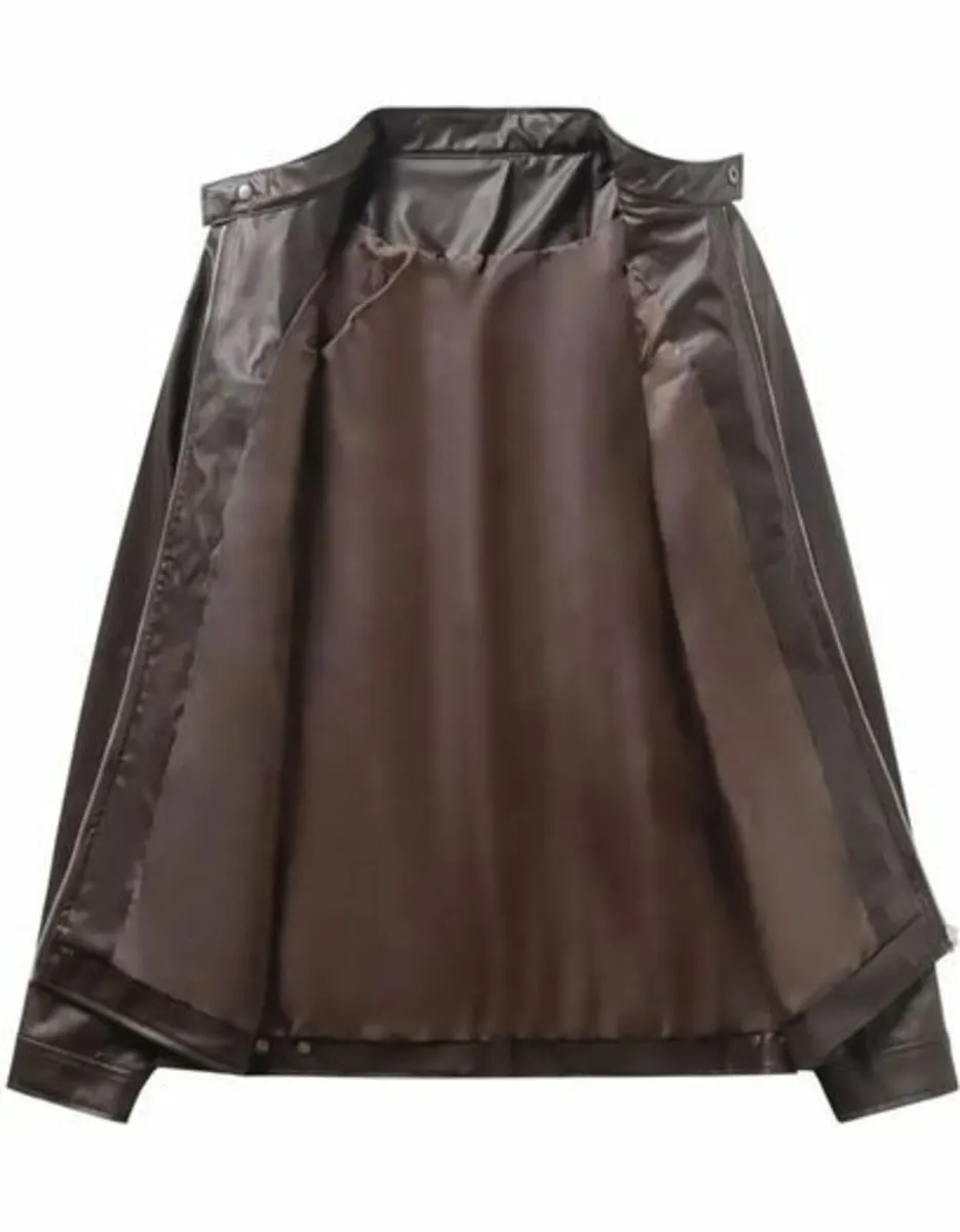 Men leather jacket L-size. - Image 4
