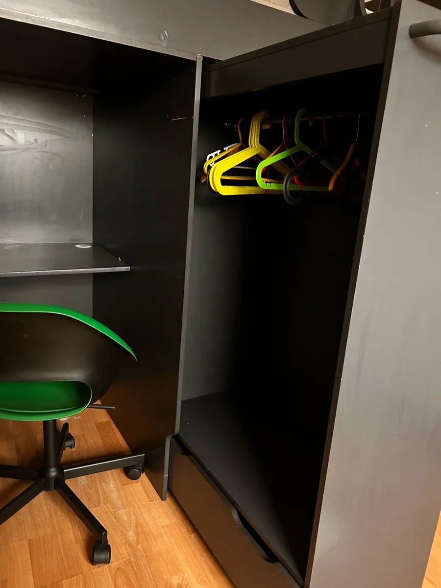 High sleeper with desk and pull out wardrobe - Image 4