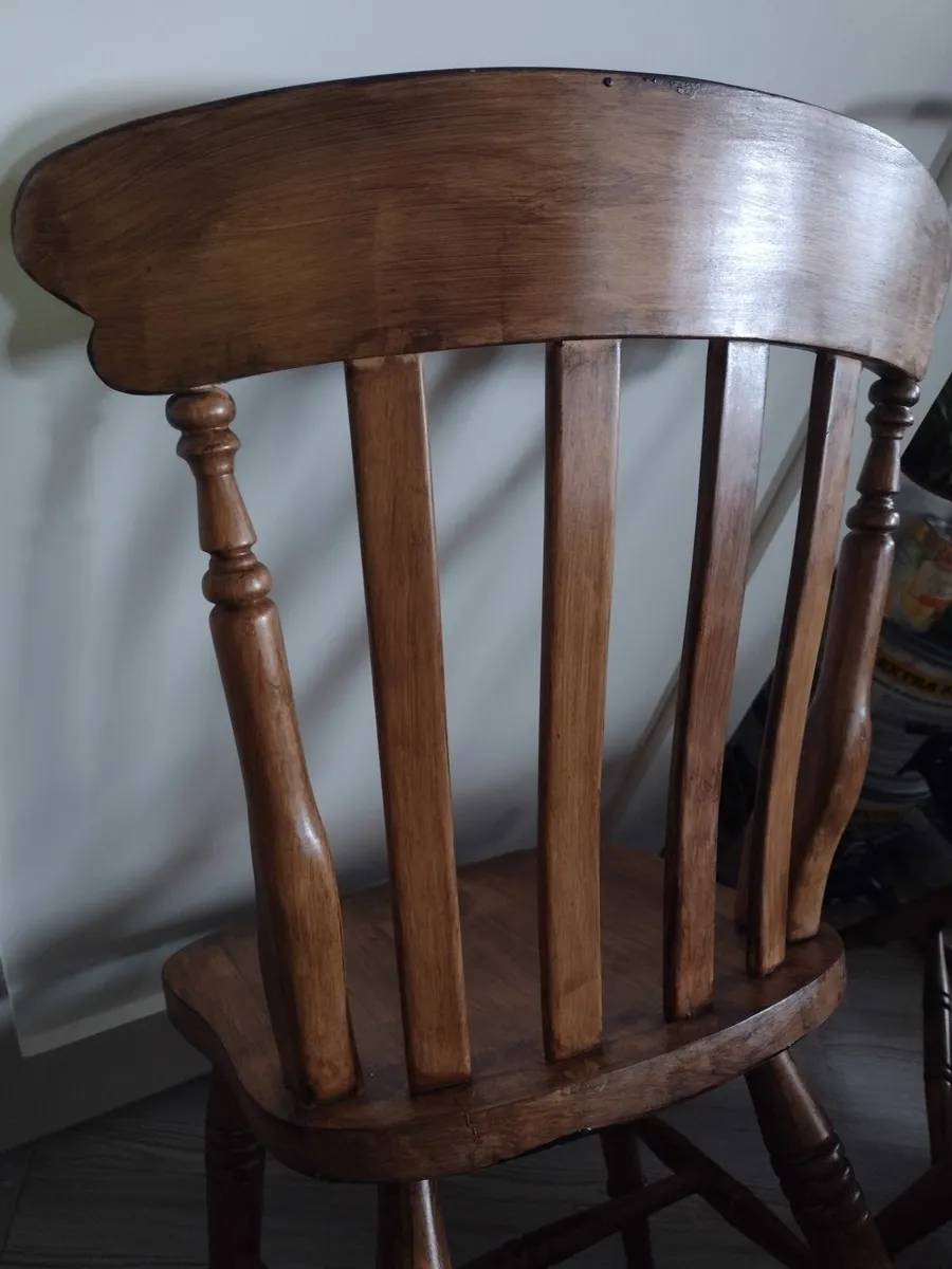 2 heavy solid Oak dining chairs - Image 4