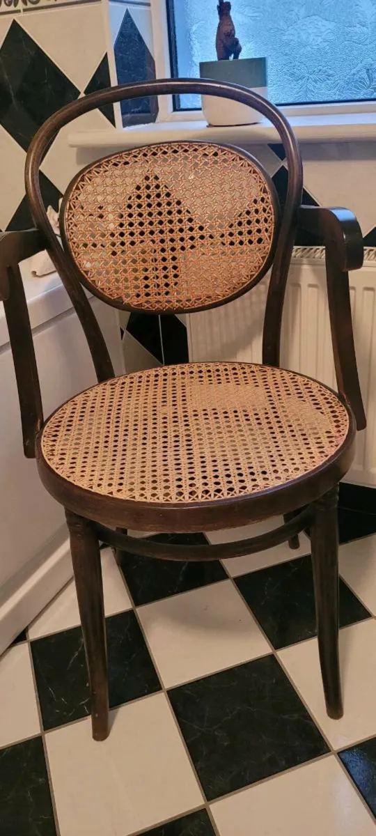 Vintage PL Dinette Cane Chair – Elegant Mid-Centur - Image 1