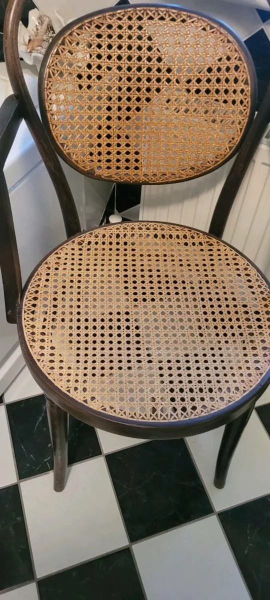 Vintage PL Dinette Cane Chair – Elegant Mid-Centur - Image 2