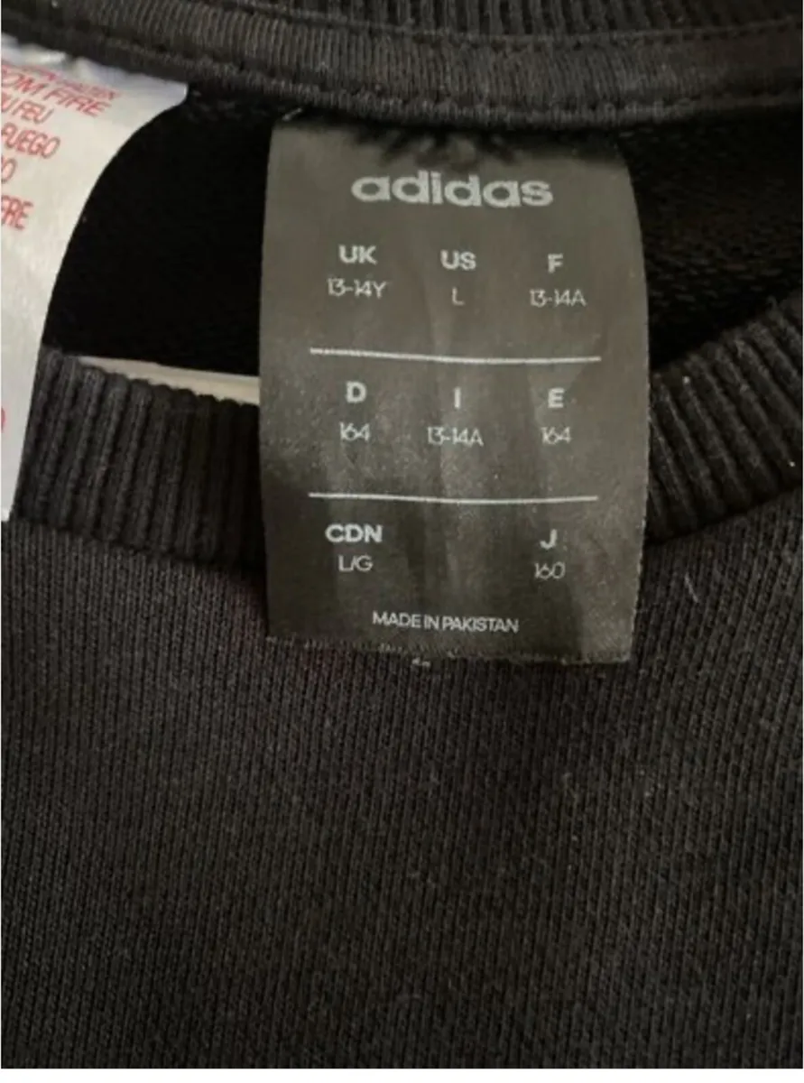 Adidas black sweater Age 13-14 years - Image 3