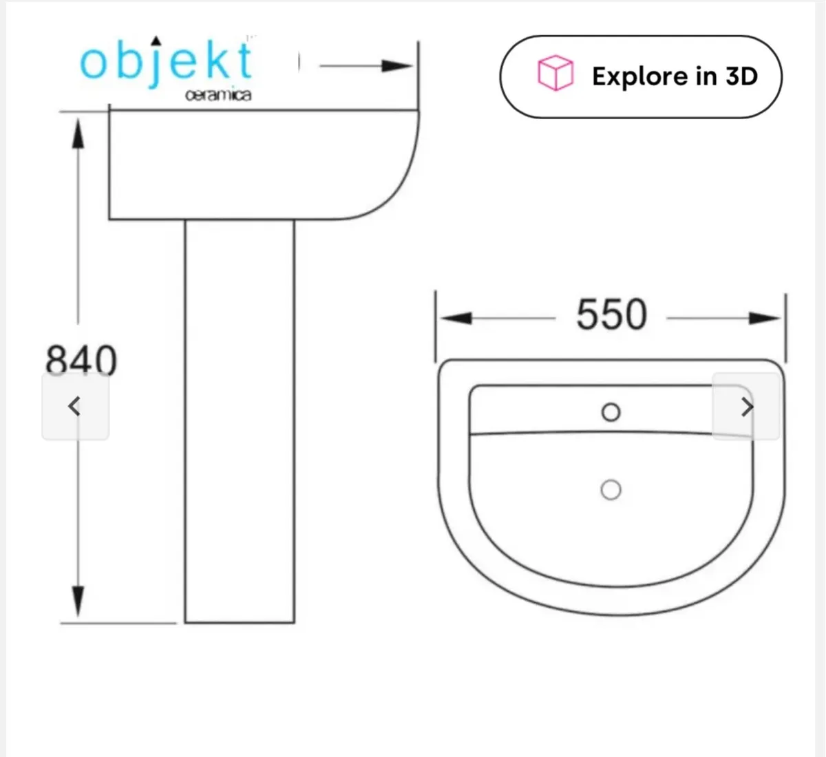 Bathroom sink and pedestal - Image 2