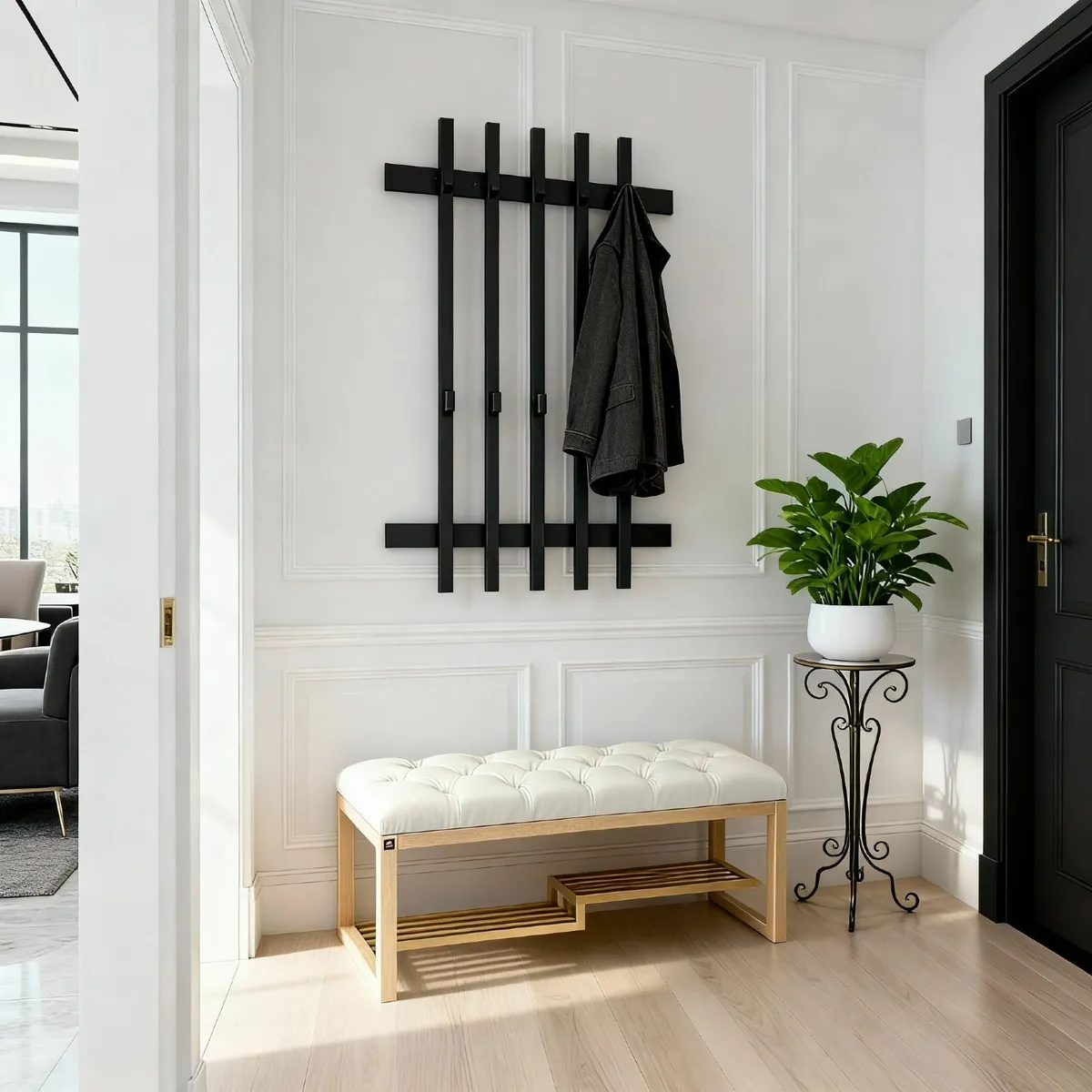 Loft Metal Wall Coat Rack Lamel Design, 65x100x6 - Image 2