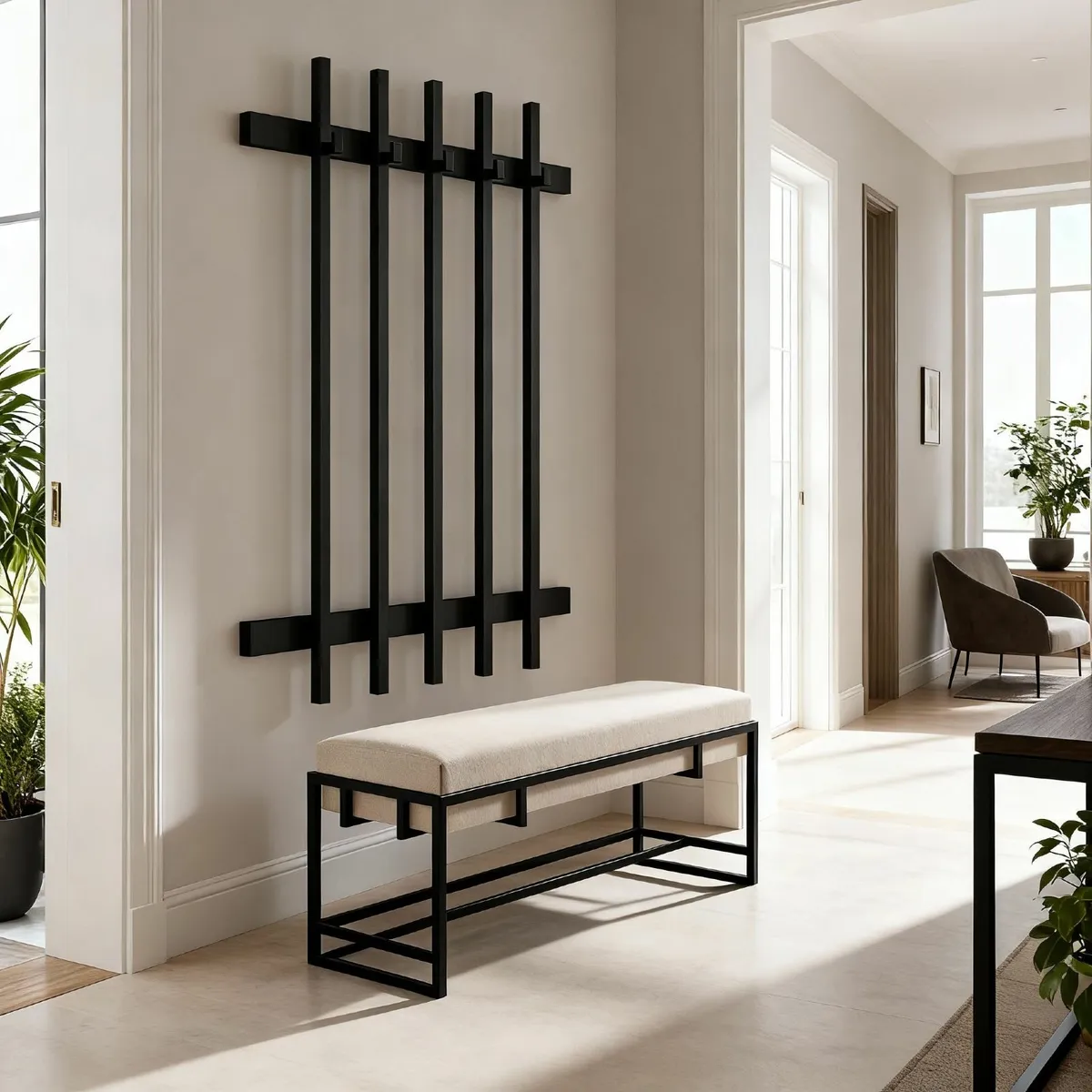Loft Metal Wall Coat Rack Lamel Design, 65x100x6 - Image 1
