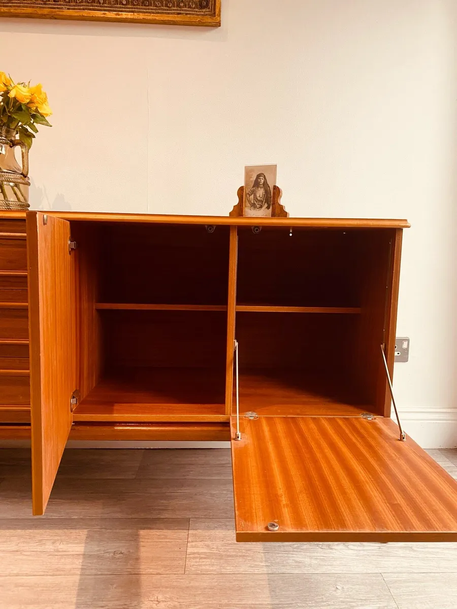 Large Mid Century Sideboard Drinks Cabinet - Image 2