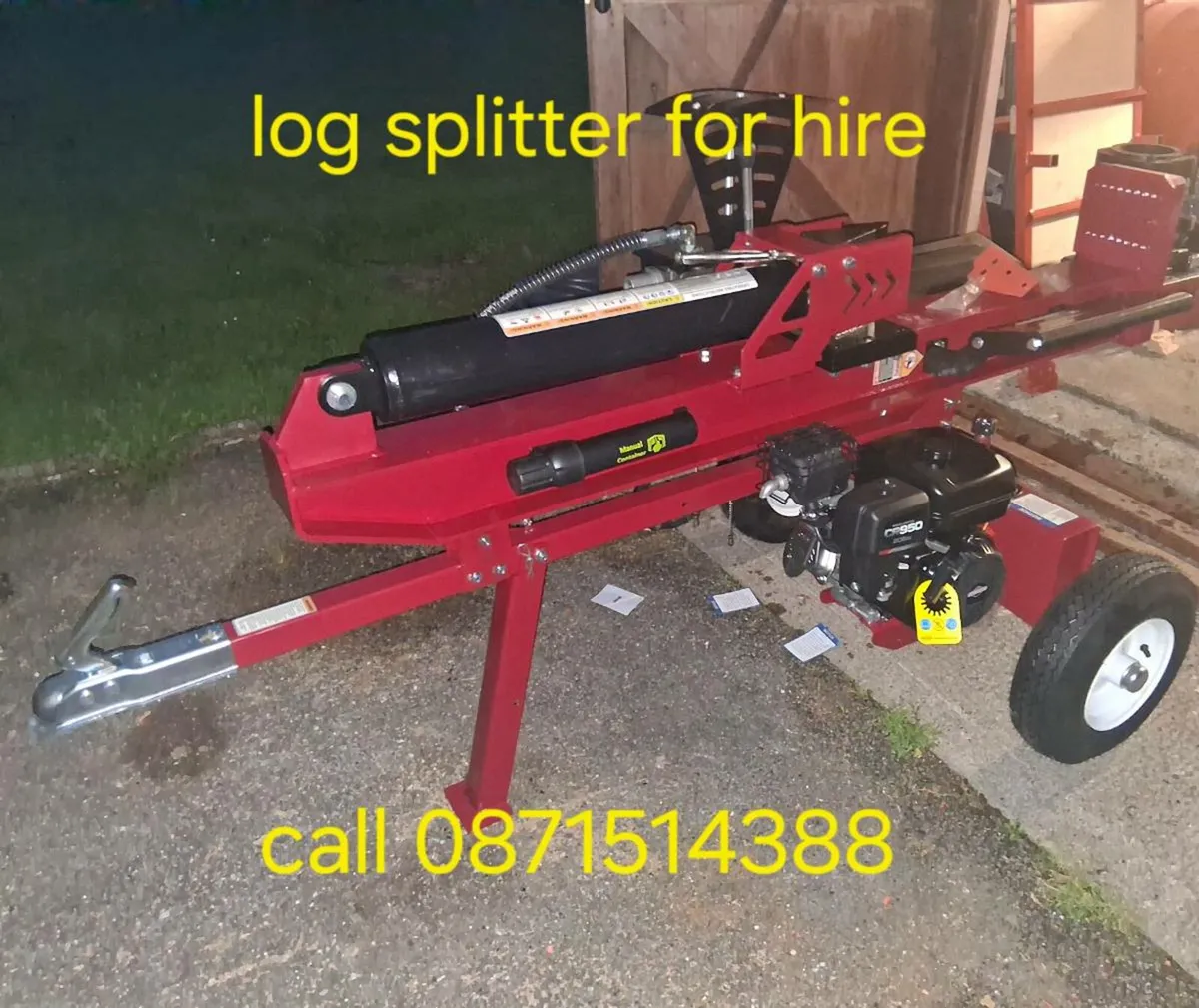 27 ton Log splitter for hire