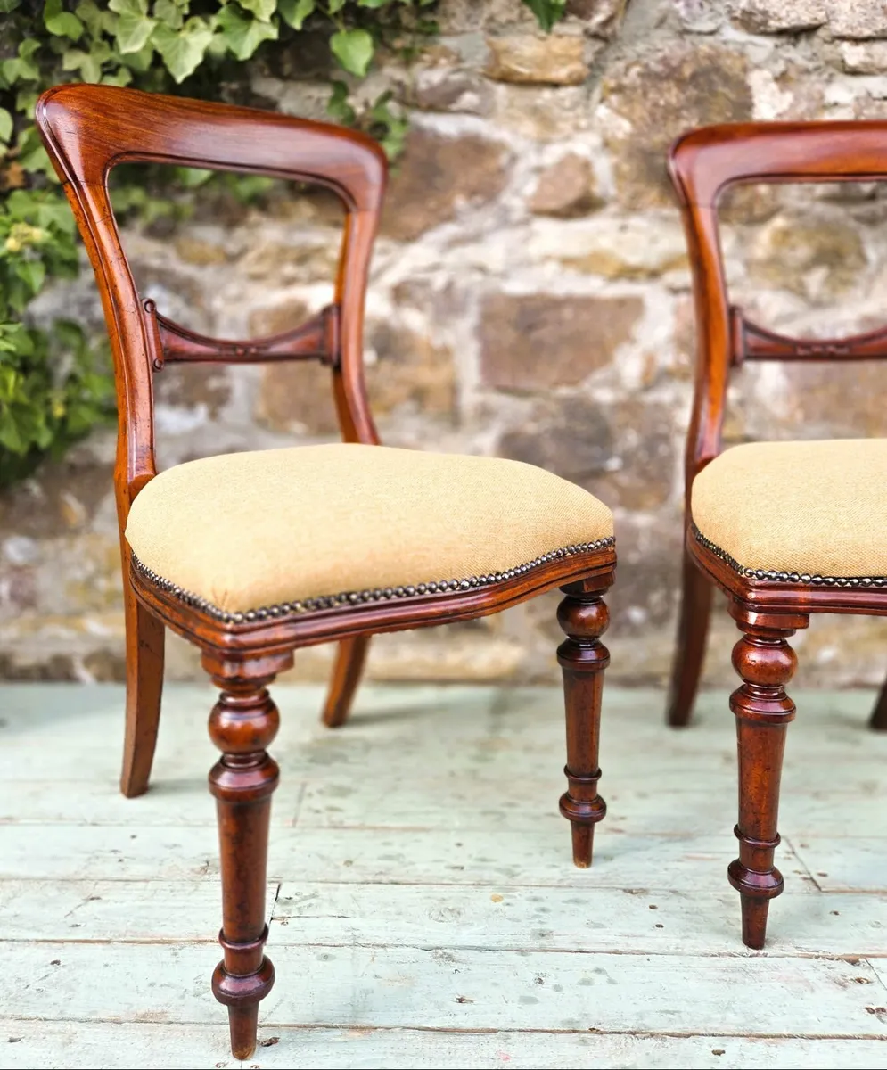 Pair of Victorian Balloon Back Chairs- Circa 1870 - Image 3