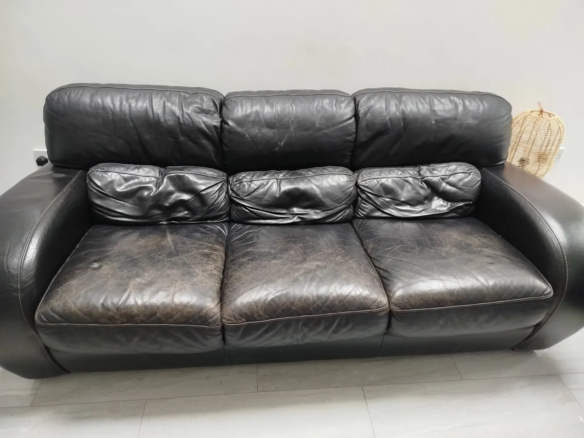 Leather couch - FREE - Image 1