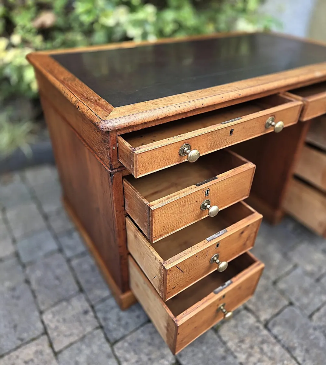 Victorian Pine Twin Pedestal Desk- Circa 1890 - Image 4