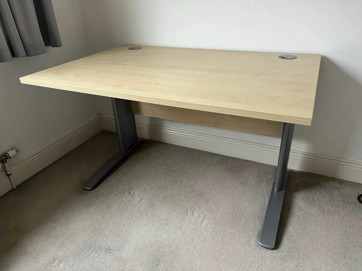 Cantilever Office Desk - Maple - 120cm x 80cm - Image 1