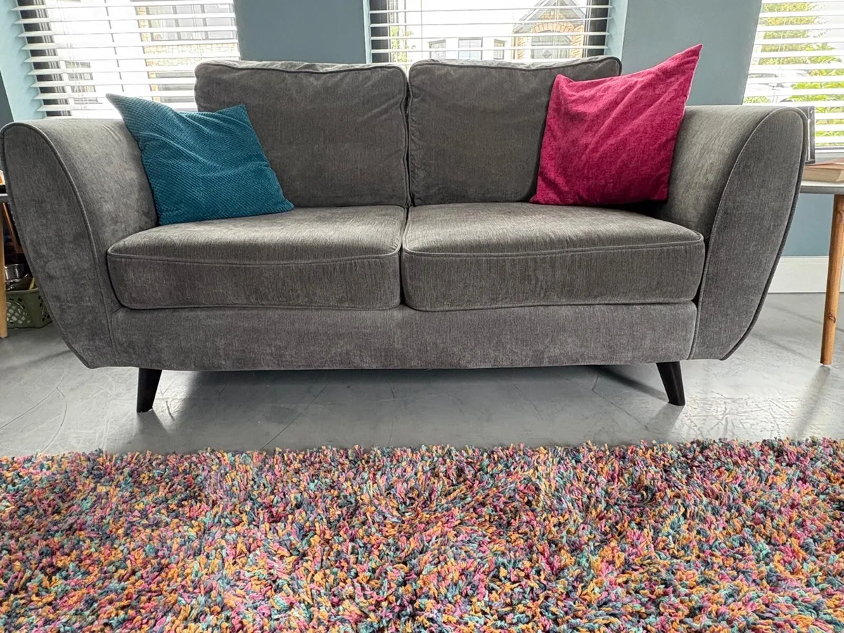 3 & 2 Grey Fabric Sofas - Image 1