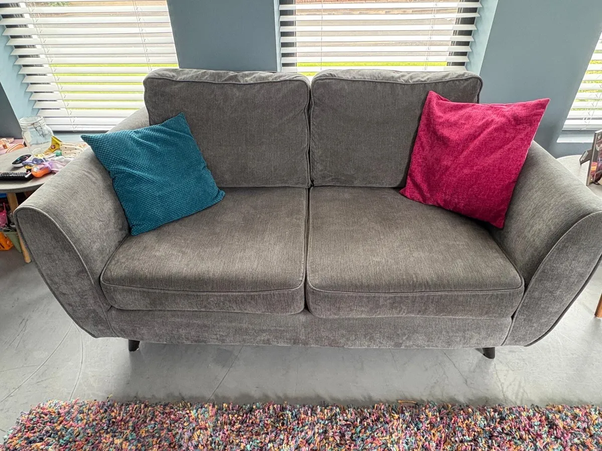 3 & 2 Grey Fabric Sofas - Image 2